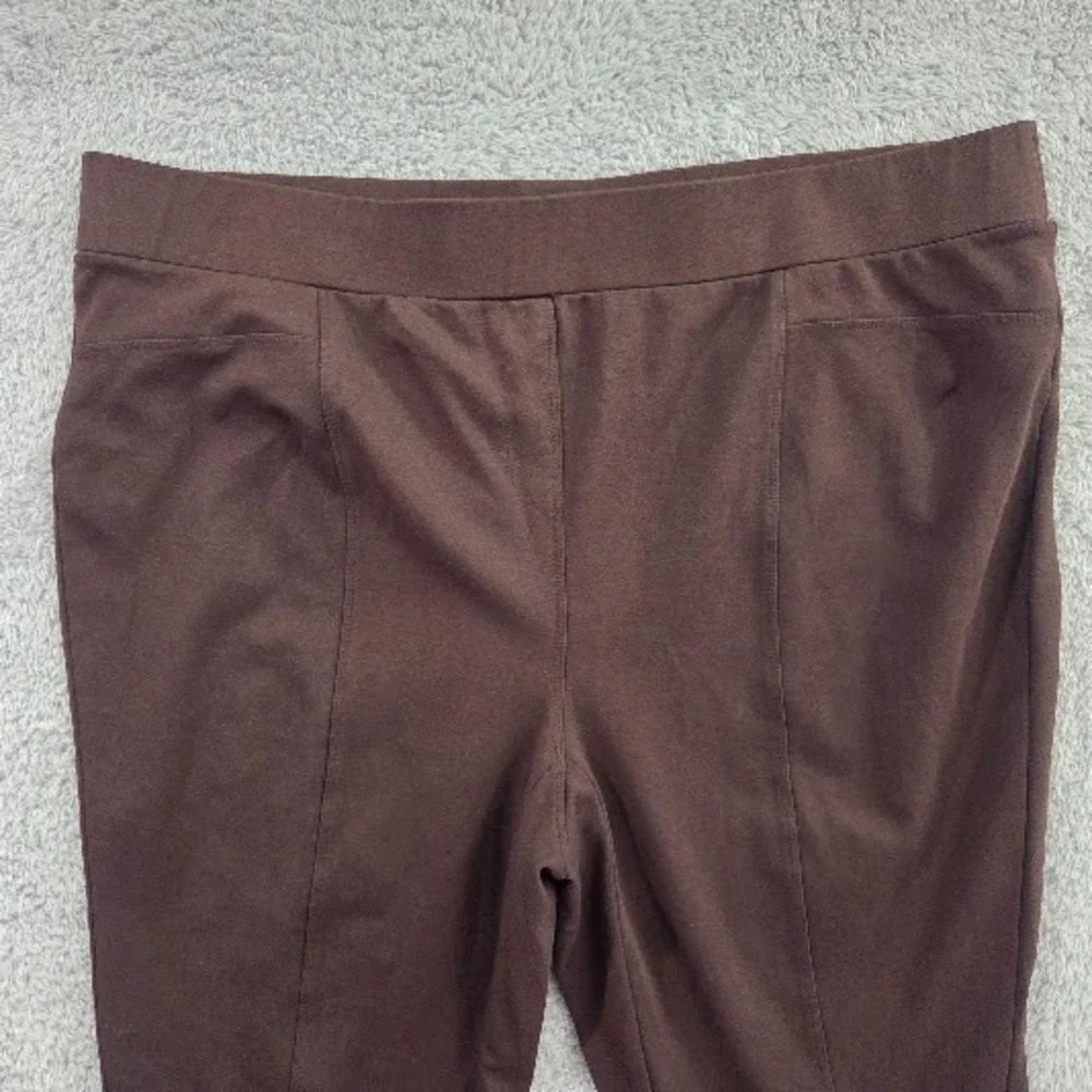 Intro Love The Fit Ponte‎ Pants Women's 3X Chocolate Brown Stretch Front Seam